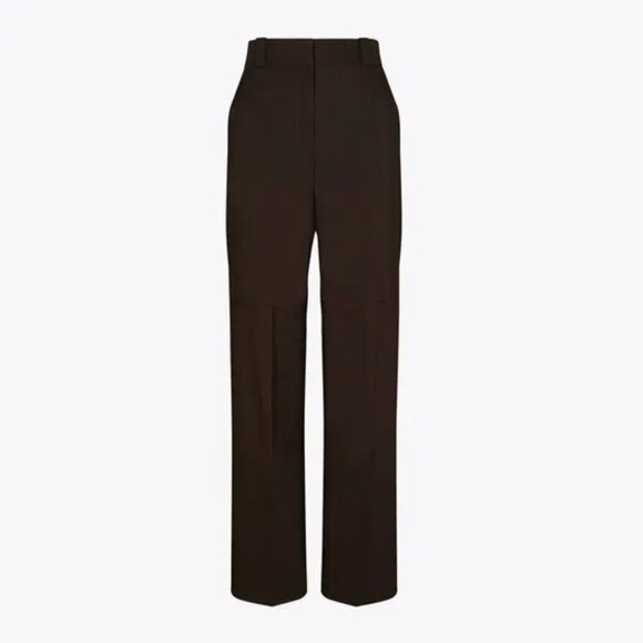 774. TORY BURCH Twill Cargo Pant Dark Mocha Brown $798 EUC Sz 0 - Picture 1 of 6